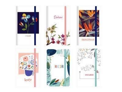 331735 LIBRETA A6 C/ GOMA POSITIVE MIND GLITTER BISMARK