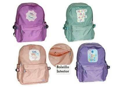 331889 MOCHILA PARCHE HAPPY 33 x 42 x 18 cm BISMARK