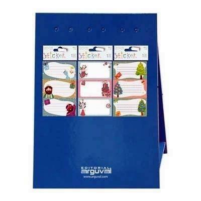Expositor 150 blister de 9 etiquetas de Navidad para escribir surtidos 46051 Arguval