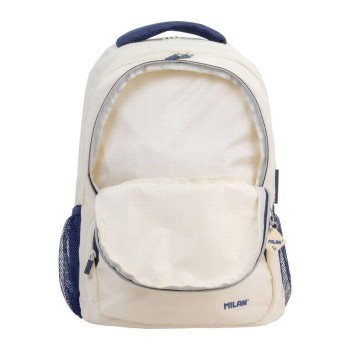 Mochila 4 cremalleras 46,5cm serie 1918, beige 624604SNCBG Milan