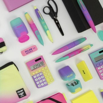 Caja calculadora pocket 8 dígitos Sunset amarillo-rosa 151008SNPR Milan