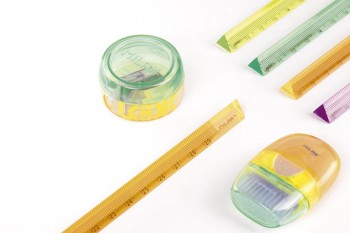 Regla triangular 30 cm transparente New Look naranja BWM10511RN Milan