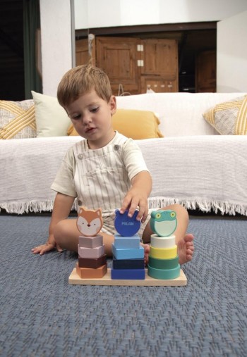 Juguete educativo de madera torres apilables Animals Towers 660515 Milan