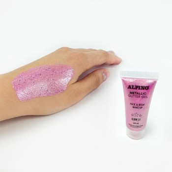 ESTUCHE 6 GLITTER GEL METALICO ROSA DL000614 ALPINO