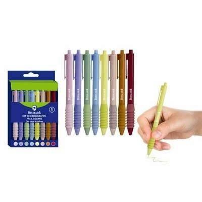 SET 8 BOLIGRAFOS FACIL AGARRE 332017 BISMARK