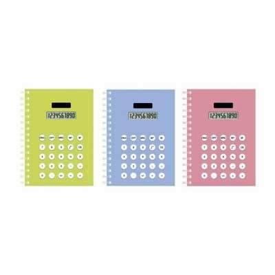 LIBRETA ESPIRAL PASTEL CON CALCULADORA 332003 BISMARK