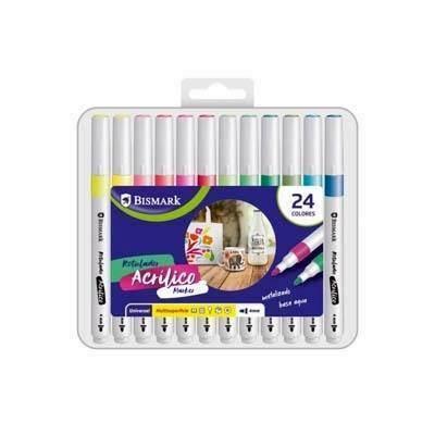 ROTULADORES ACRILICOS METALIZADOS 24 COLORES 331995 BISMARK