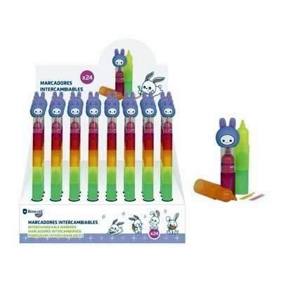 ROTULADOR FLUORESCENTE INTERCAMBIABLES 5 UND KAWAII 331968 BISMARK