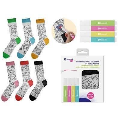 CALCETINES PARA COLOREAR +4 ROTULADORES 331900 BISMARK