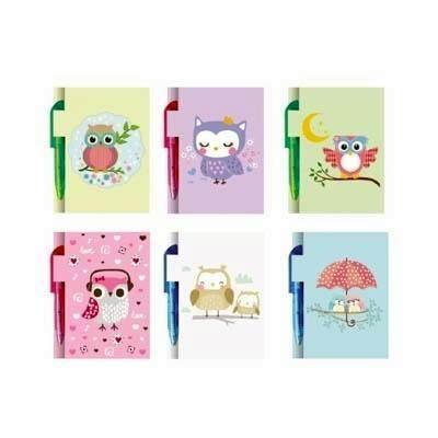 MINI LIBRETA BUHOS CON BOLIGRAFO 331859 BISMARK