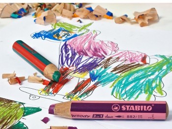 Lapiz Stabilo Woody 3 en 1 Set de mesa 15 pcs + sacapuntas con depósito  880/15-01