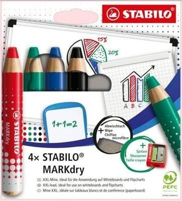 Lapiz Stabilo pizarra Markdry B/4 surtido 648/4