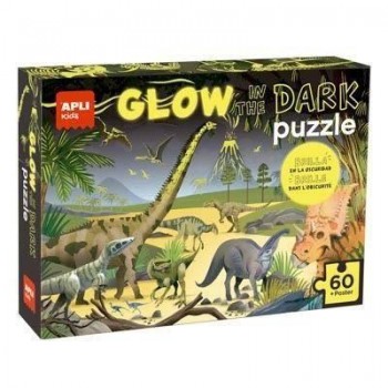 Juego Apli 19435 puzle glow in the dark dinosaurios 60 piezas