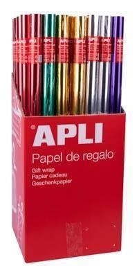 Expositor Apli rollos papel regalo metalizado 55 unidades 2x0.70 metros 13643