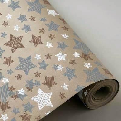 Bobina fantasia kraft 62cm 3150297U Pryse 4kg Navidad estrellas