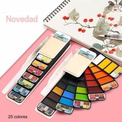 Caja abanico 25 acuarelas water color professional AB-0431 Roymart