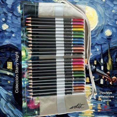 Box tela 24 lapices colores premium con goma y afilalapiz AB-0470 Roymart