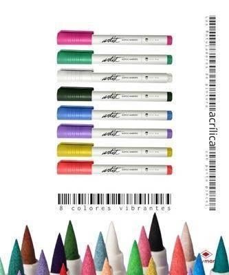 Estuche rotulador acrilicos pincel gama Artist 8 colores AB-0650 Roymart