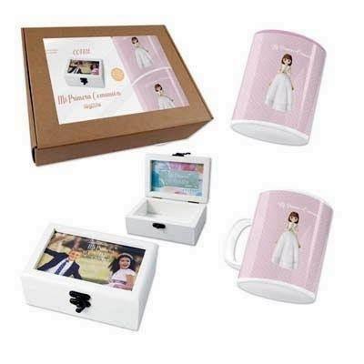 Set comunion Arguval 47772 cofra+taza+cubilete niña