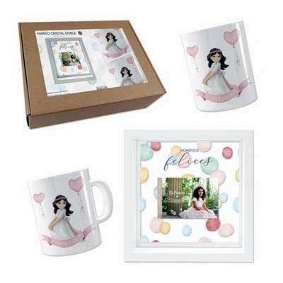 Set comunion Arguval 47770 marco foto+taza+cubilete niña banderola