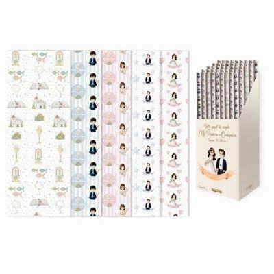 Expositor Arguval rollos papel regalo 50 unidades Comunion 70x100cm. 47591