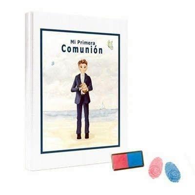 Libro comunion Arguval huellas Niño playa 47572
