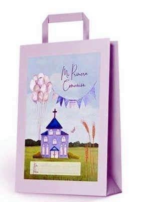 Bolsa Arguval comunion 47005 iglesia azul 18x24x8