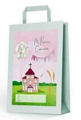 Bolsa Arguval comunion 47004 iglesia rosa 18x24x8