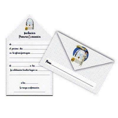 Invitacion con sobre comunion 46941 paquete de 10 niño altar