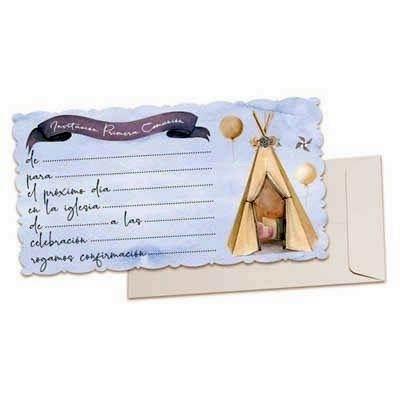 Invitacion con sobre comunion 46939 paquete de 10 niño tienda