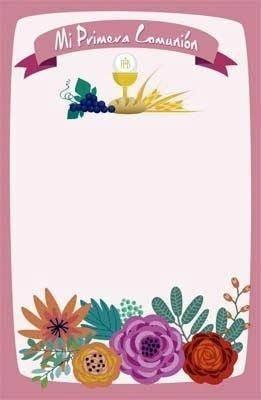 Estampa comunion Arguval 41648 P/24 Personalizable niña flores