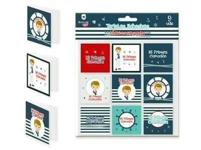 MI PRIMERA COMUNION TARJETAS ADHESIVAS NIÑO 331012 POESSA