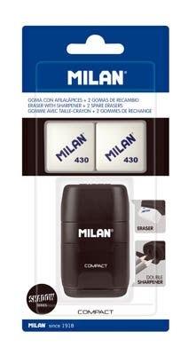 Afilaborras Milan BYM10140DW blister + 2 gomas de recambio Compact Shadow