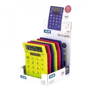 Caja expositora 6 calculadoras sobremesa 10 dígitos Acid, colores surtidos 159906ACD Milan