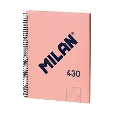 Bloc espiral Milan 57142E80P A4 80 hojas 95 gramos tapa dura horizontal rosa serie 430