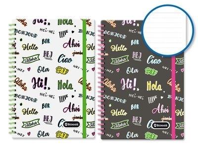 CUADERNO A5 ESPIRAL  C/ GOMA PP HELLO 332515