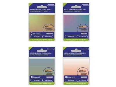 TACO ADHESIVO BISMARK TRANSLUCIDO RAINBOW 76x76 mm.SURTIDO 332652