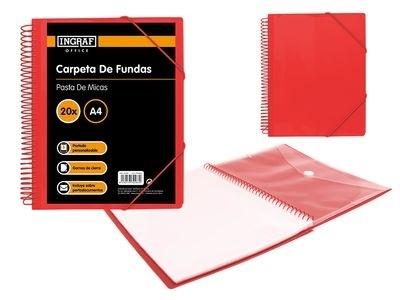 PP INGRAF OFFICE CARPETA 20 FUNDAS C/SOBRE ROJA 332487