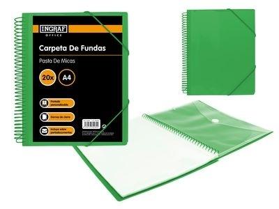 PP INGRAF OFFICE CARPETA 20 FUNDAS VERDE 332489