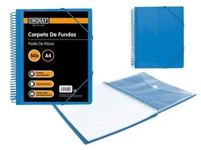 PP INGRAF OFFICE CARPETA 50 FUNDAS C/SOBRE PORTAD.AZUL 332500