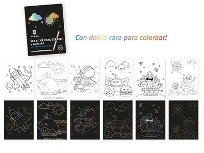 SET 6 TARJETAS SCRACH + LAPICERO 332472