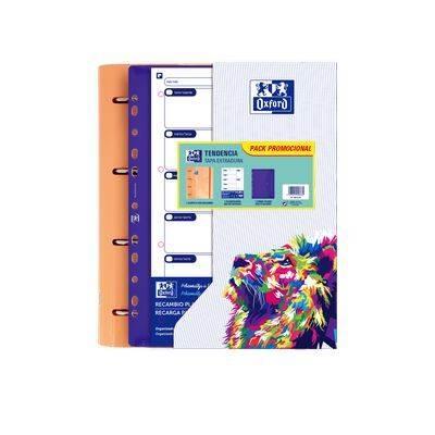 Carpebloc Oxford Pack 400187785 A4 4 anillas 35 milimetros 100H 90G surtido