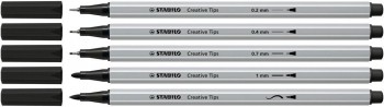 Rotulador Stabilo Creative Tips Arty Line C/10 uds. negras y gris 89/10-1-20