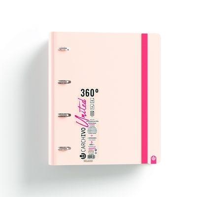 Carpebloc Carchivo 12487404 A4 4 anillas 35mm 100H 90G 5x5 United Neon Rosa