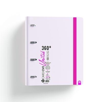 Carpebloc Carchivo 12487414 A4 4 anillas 35mm 100H 90G 5x5 United Neon Malva