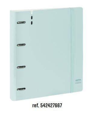 Carpebloc Safta 542427667 A4 4 anillas 35mm 100H 90G 5x5 360º Pastel Azul