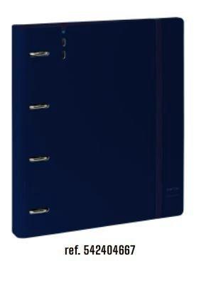 Carpebloc Safta 542404667 A4 4 anillas 35mm 100H 90G 5x5 360º Azul oscuro