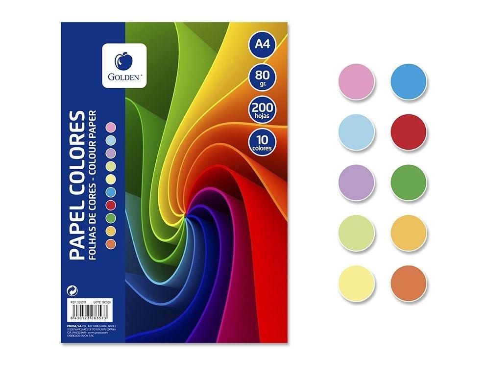 GOLDEN RESMILLERIA 10 COLORES A4 200H  80 GRMS 328357