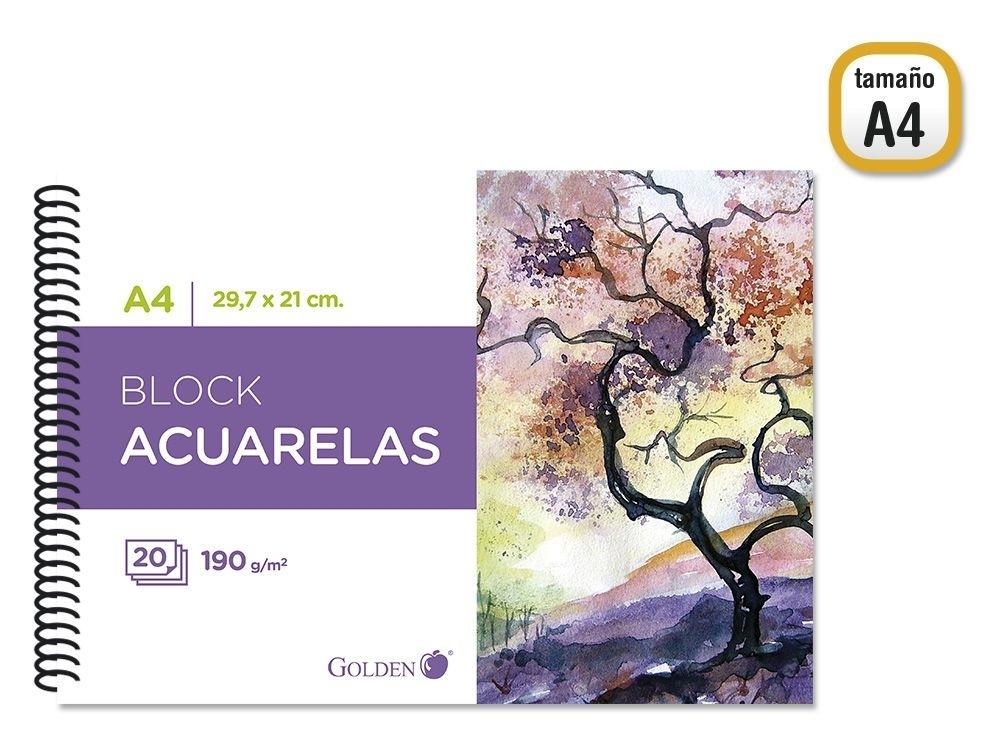 GOLDEN CUADERNO DE DIBUJO A4.190 GRM.20 H. ACUARE 324280