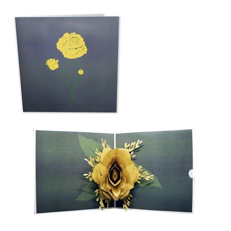 POSTAL 3D ORIGAMI ROSA AMARILLA 44611 ARGUVAL